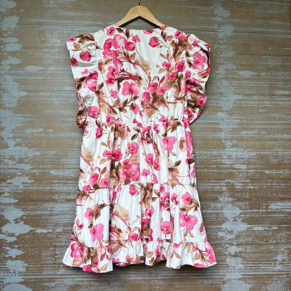 Abercrombie & Fitch Floral Mini Dress Preppy Boho Formal Basic Wedding Womens XL - Picture 4 of 6